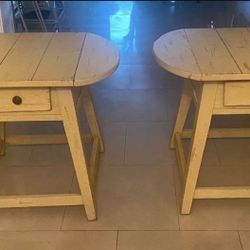 MidCentury Wood Draw Leaf Side Tables (2)