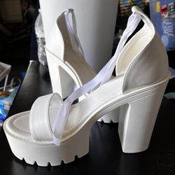 Nice White Platforms. Size 8.5  