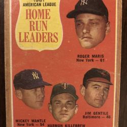 1962 Topps Baseball #53 AL Home Run Leaders Mantle/Maris Yankees HOF  