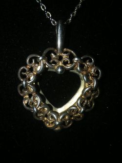 Old heart sterling silver necklace