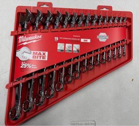 Milwaukee Combination SAE Wrench Mechanics Tool Set (15-Piece)