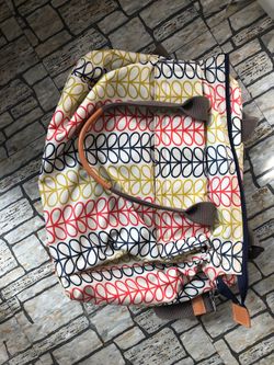 Orla Kiely diaper bag with changing mat