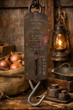 Vintage John Chatillon & Sons Type-100 50 lb Hanging Scale – Industria - $25 (Eastlake/UW)