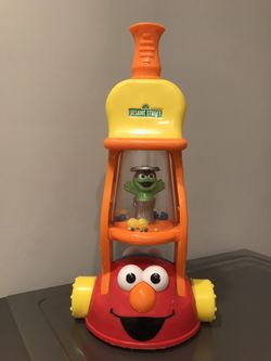 Vintage Fisher Price Sesame Street 2-in-1 Giggle Toy Vacuum Elmo Cookie Monster 🍪