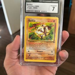 1999 1st Edition Jungle Set Mankey 55/64 Pokemon Near Mint 7