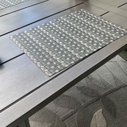  table and six chairs 7 feet long 3 1/2 feet wide