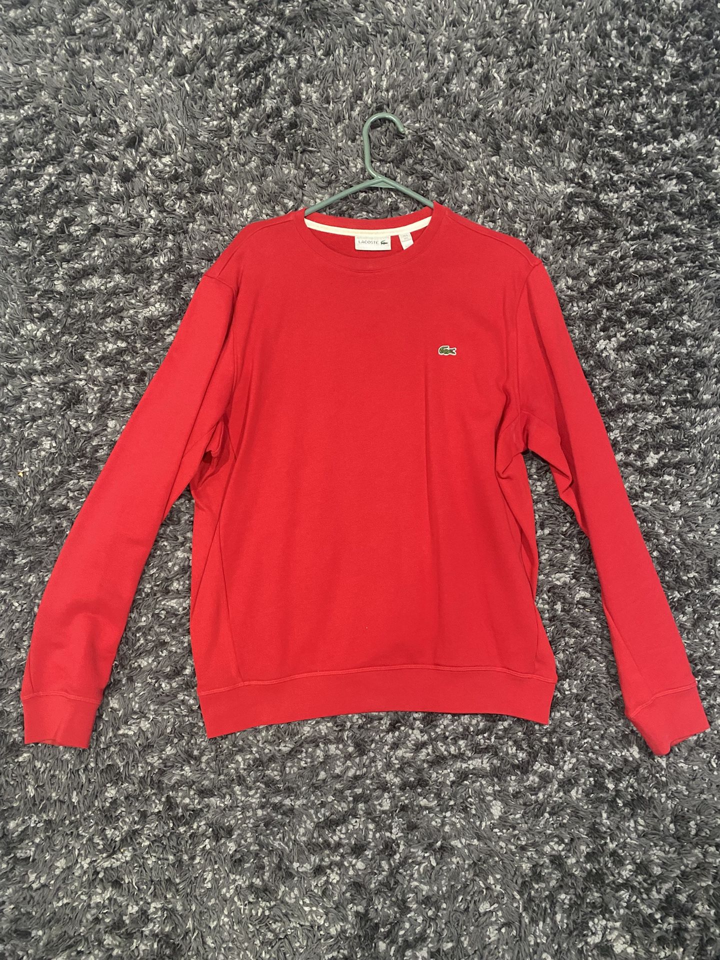 VINTAGE LACOSTE SWEATSHIRT SIZE S 90s red crewneck sport jumper casual pullover