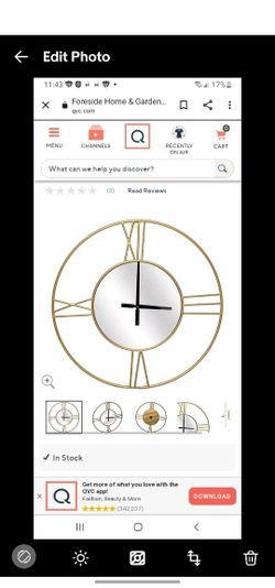FORSIDE HOME & GARDEN CHARLENE WALL CLOCK