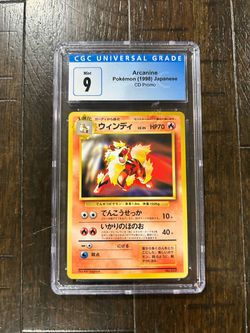 CGC 9 Mint Arcanine CD Promo 059 Japanese Pokemon TCG 1998 Graded 🔥 Blue Label