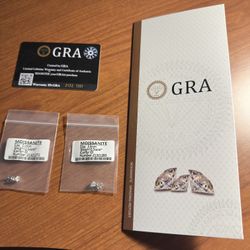 Moissanite Stud Earrings 925 Sterling Silver Push Back, 0.5 Carat Each