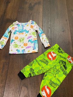 Boys mix match pajamas ghostbusters monsters Inc size 12 months #11
