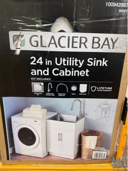 24 in utility sink ( stainless steel)and cabinet (white)