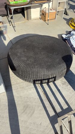 Black Round Ottoman