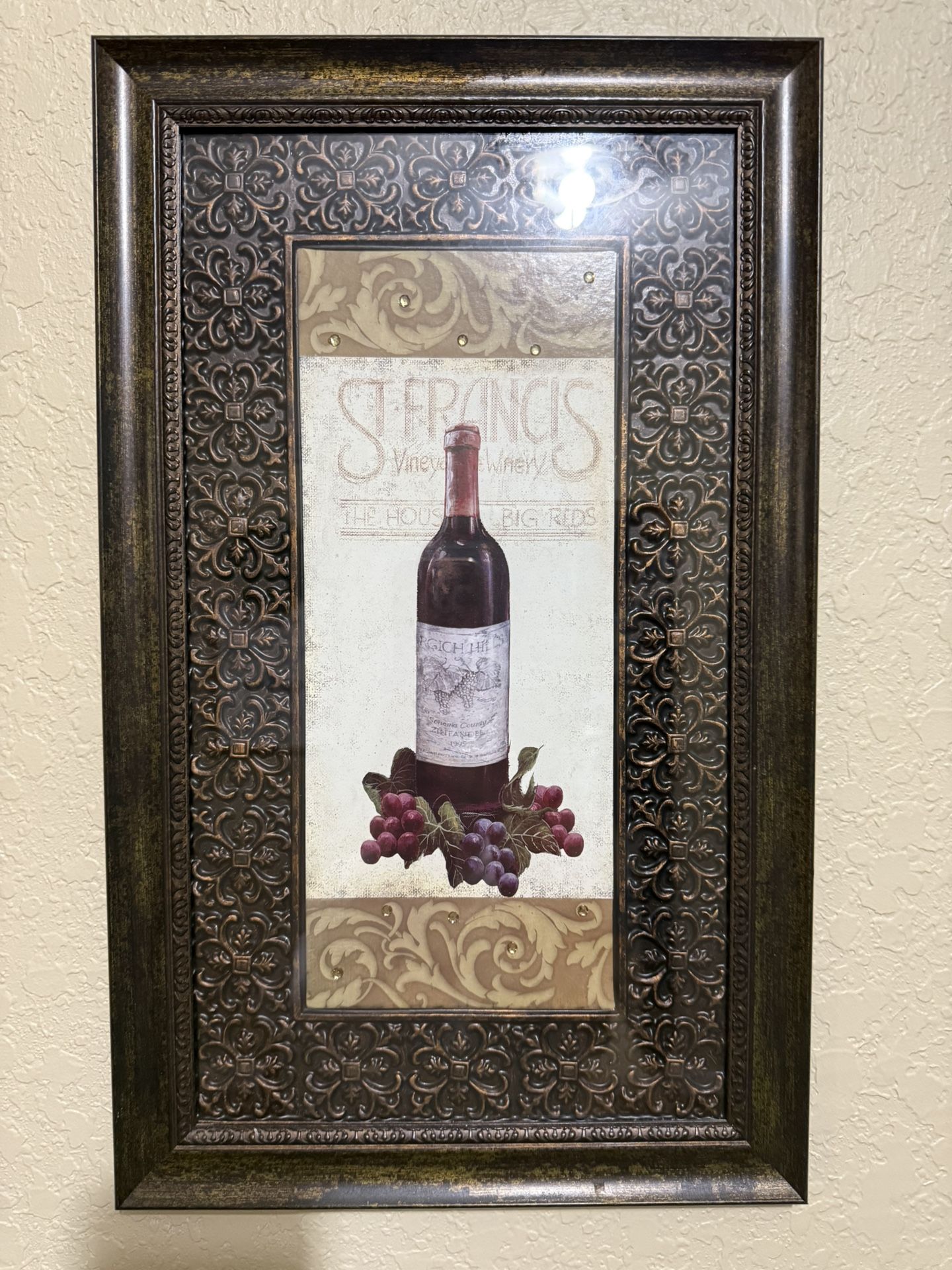 Framed Wine Art – Vineyard Style Décor