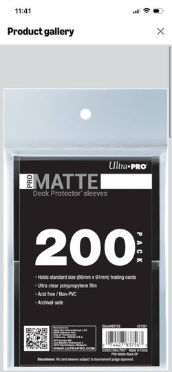 Ultra PRO 200ct Black Matte Card Sleeves – Standard Size Deck Protectors for Trading & Game Cards