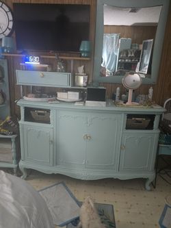 Gorgeous aqua huge cabinet With storage