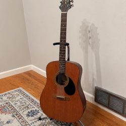 Greg Bennett by Samick Acoustic Guitar + Stand