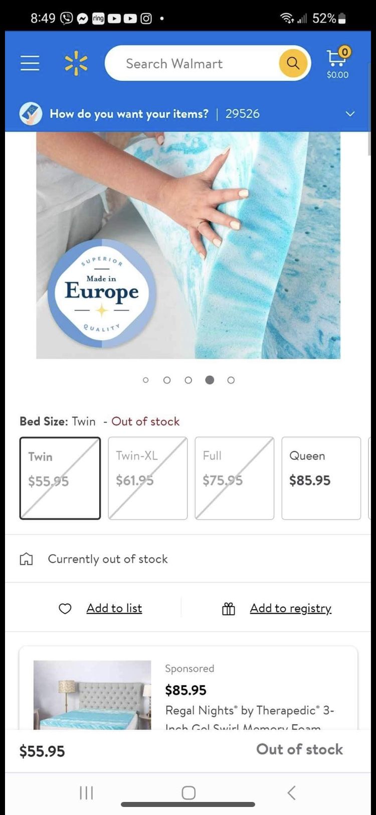 Twin Bed Topper