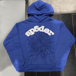 Blue rhinestone Sp5der hoodie