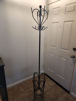 Metal Coat Rack with Umbrella Stand