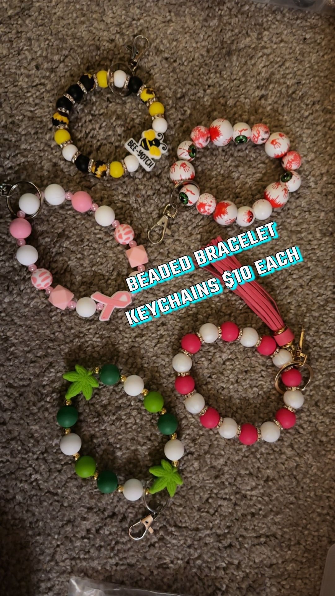 Beaded Keychain Wristlets