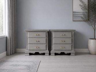 refinished pair of nightstands versatile neutral finish