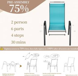 B813 $100  Patio Dining Chairs, Stackable All Weather Teslin Chair, Heavy Duty Outdoor Breathable Chairs Set, w/Armrests, Upgraded Chair FeetW/Strenth