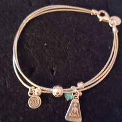 Designer PAM- sterling Silver " Yoga" Centered Bracelet- 7.50 In.