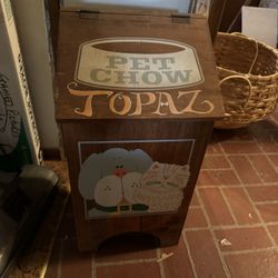 Vintage Wooden Dog/Cat Dog Food Bin 