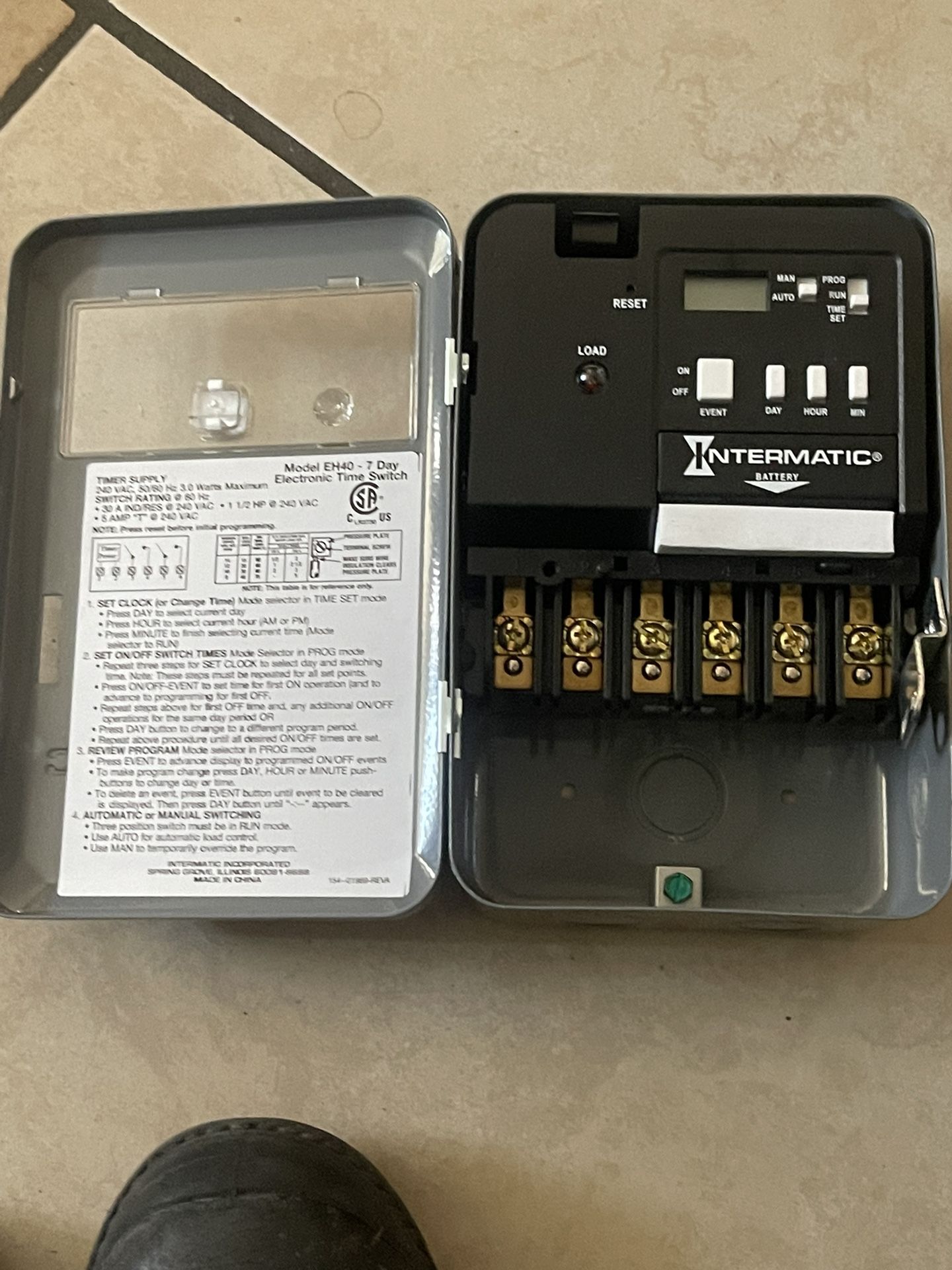 Intermatic EH10 Electric Water Heater Time Switch