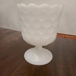 E O Brody Milk Glass Compote Bowl