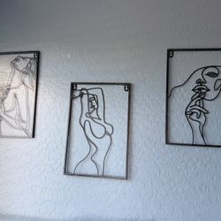 Metal Line Art Wall Decor Set of 3