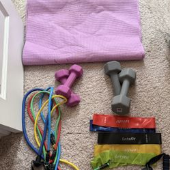 - [ ] Dumbbells, resistance bands etc. Take all