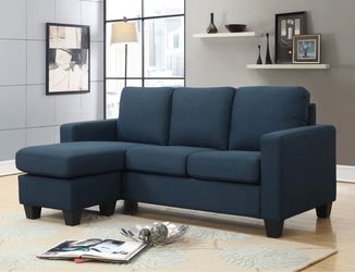 Modern style blue microfiber sectional couch and ottoman modular !!