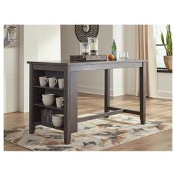 Caitbrook Counter Height Dining Table with Shelves