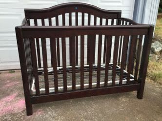 Child Craft Cherry Wood Baby Crib With Mattress 