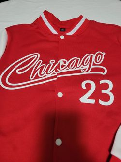 Men's Stylish Comfy Vintage Style Chicago Pattern Baseball Jacket W/ Pockets XL