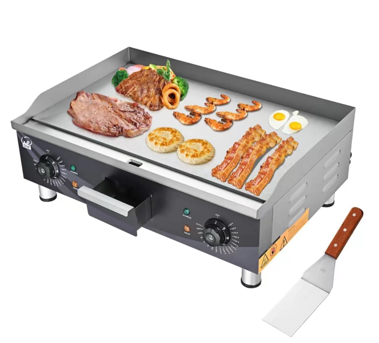 Electric Countertop Griddle Flat Grill 24in 3500W