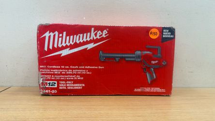 MILWAUKEE M12 CORDLESS 10oz . CAULK & ADHESIVE GUN (TOOL-ONLY)