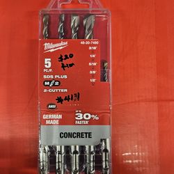 Milwaukee
2-Cutter SDS-PLUS Carbide Hammer Drill Bit Set (5-Piece)