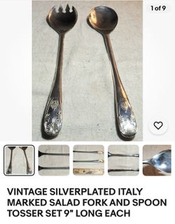 Vintage Silver Plated Salad Forks And Spoons $30 For All 4 Or $20 For Each Set More Info In The Pictures 