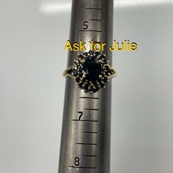 10k ring oval black shape 146826-7 