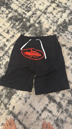 Corteiz Black Shorts with Red Logo
