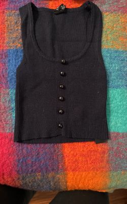 Navy Blue Crop Top XS