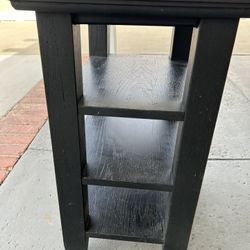 Distressed Black End Table