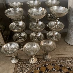 20 Mercury glass vases