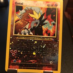 Rare Reverse Holo Entei Pokémon Card