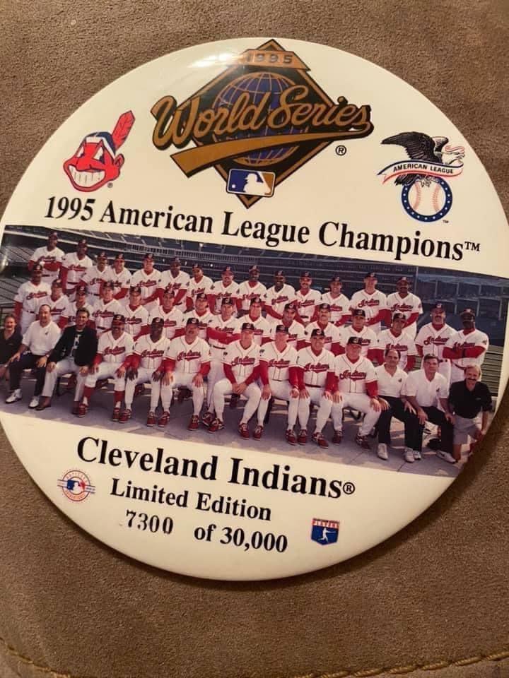 1995 American League Champions Cleveland Indians pinback button