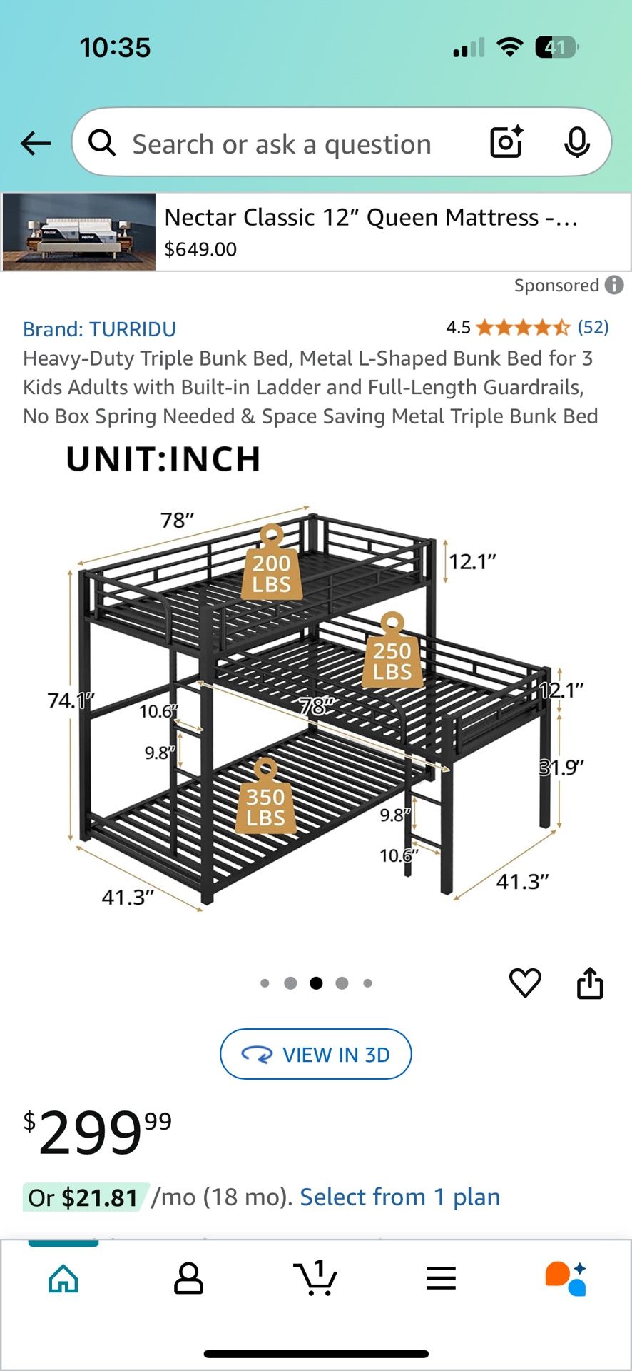 Triple Bunk Bed 