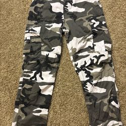 Y2K Rothco Ultra Force White Camo BDU Cargo Pants Mens Size 31 Waist